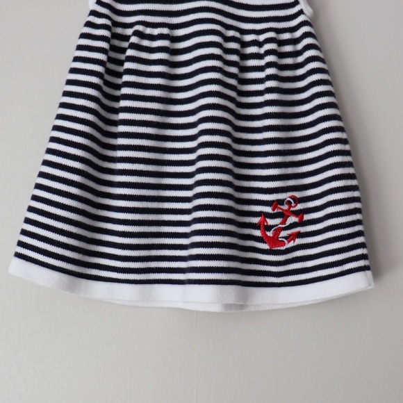 Kissy Kissy Striped Embroidered Nautical Cotton Knit Dress 6/9M - Picture 5 of 9